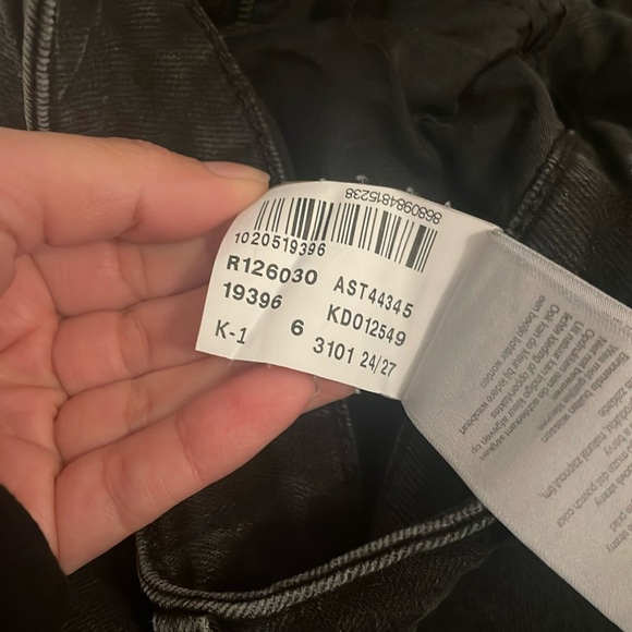 Mavi Ada Mid Rise Distressed Dark Smoke Grey Boyfriend Jeans 24X27 - Picture 3 of 10